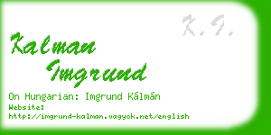 kalman imgrund business card