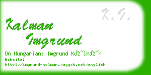 kalman imgrund business card